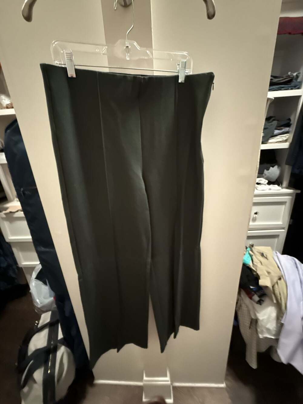 Ann Taylor Black Wide Leg Pants with Center Crease